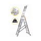 Scara aluminiu, 3 tronsoane, 7 trepte, max 150 kg, 4.23 m, Drabest - imagine 3