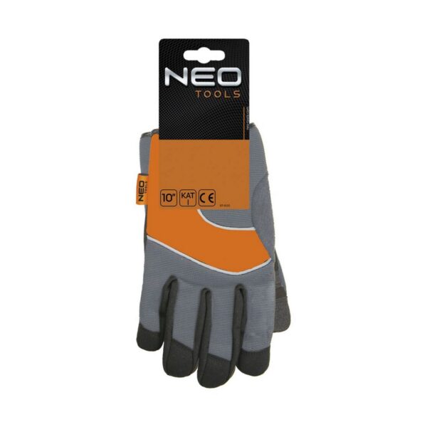 Manusi piele sintetica, insertie pvc, marime XL, NEO - imagine 2