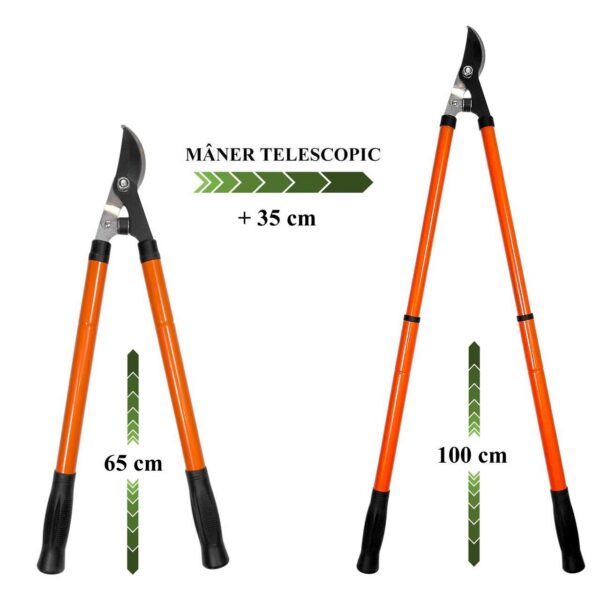 Foarfeca crengi, tip bypass, maner telescopic 65-100 cm, Strend Pro - imagine 2