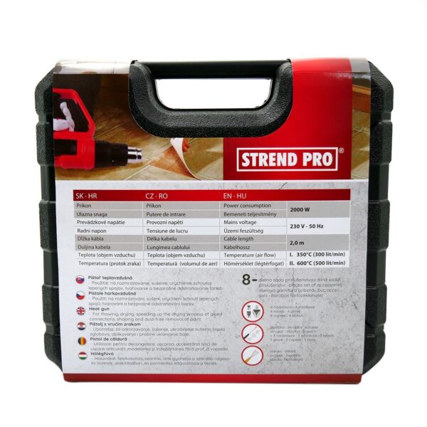 Pistol cu aer cald, accesorii, 2000 W, Strend Pro - imagine 2