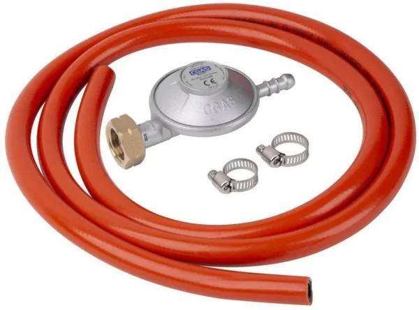 Regulator de gaz cu furtun 1.5 m, 28-30 mbar, UK8 mm, EN16129, Strend Pro - imagine 2