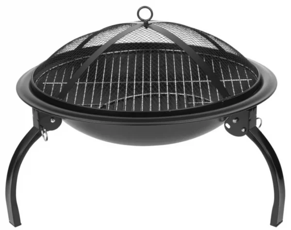 Gratar gradina, grill rotund, metal, 54x25 cm, Homefire BBQ - imagine 2
