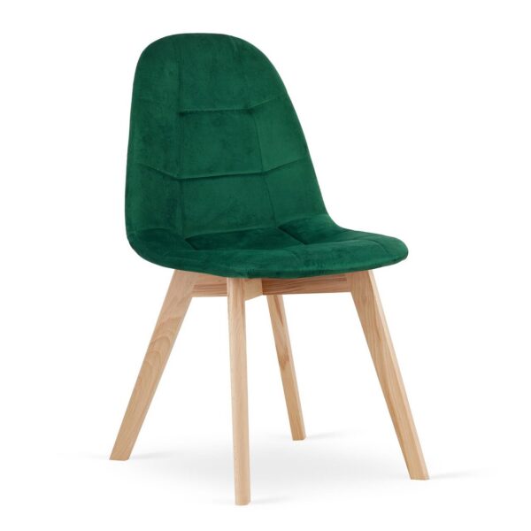 Scaun bucatarie/living, Artool, Bora, catifea, lemn, verde, 44.5x54x81.5 cm - imagine 1