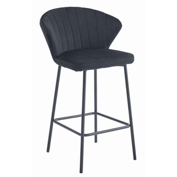 Scaun de bucatarie/bar, Artool, Gatta, catifea, otel, negru, 43.5x36.5x90.5 cm - imagine 1