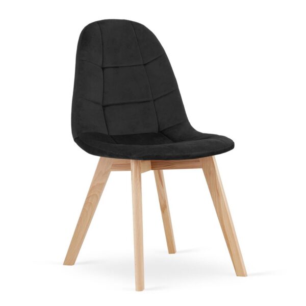 Scaun bucatarie/living, Artool, Bora, catifea, lemn, negru, 44.5x54x81.5 cm - imagine 1