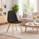 Scaun bucatarie/living, Artool, Bora, catifea, lemn, negru, 44.5x54x81.5 cm - imagine 7