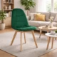 Scaun bucatarie/living, Artool, Bora, catifea, lemn, verde, 44.5x54x81.5 cm - imagine 7