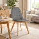 Scaun bucatarie/living, Artool, Bora, catifea, lemn, gri inchis, 44.5x54x81.5 cm - imagine 7