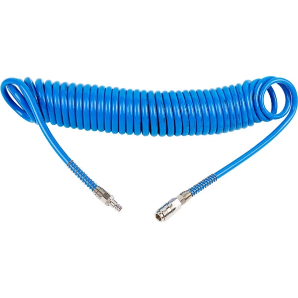 Furtun aer/presiune, spiralat, PU, albastru, 8x5 mm, 10 bar, 10 m, Richmann - imagine 5