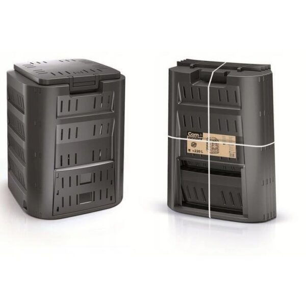 Compostor de gradina, 220 L, negru, rezistent la inghet, Compogreen - imagine 4