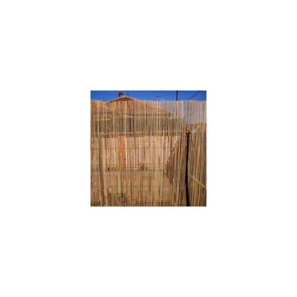 Gard/paravan din bambus natural, 5x1.5 m, sarma zincata - imagine 2