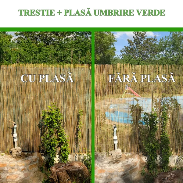 Gard/paravan din trestie, 5x2 m - imagine 11