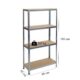 Raft depozitare, metalic, 4 polite, 265 kg, 90x45x180 cm - imagine 2