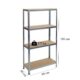 Raft depozitare, metalic, 4 polite, 175 kg, 90x40x180 cm - imagine 2