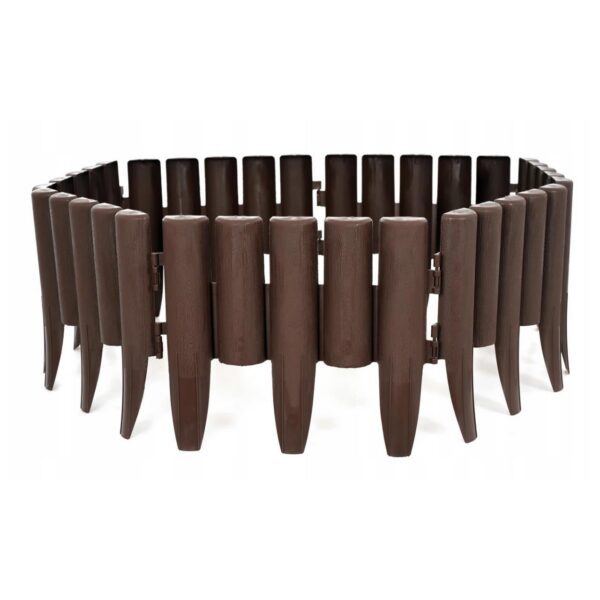 Palisada/bordura pentru gradina, maro, set 8 buc, 27x24 cm, 2.16 m - imagine 6