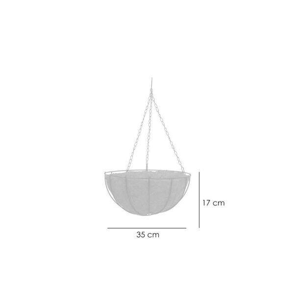 Ghiveci decorativ cu lant, rotund,​​​​​​​ nuca de cocos, 35x35x17 cm  - imagine 4