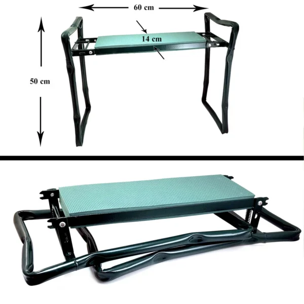 Scaun pliabil gradina, camping, pescuit, verde, max 150 kg, 60x30x50 cm - imagine 10