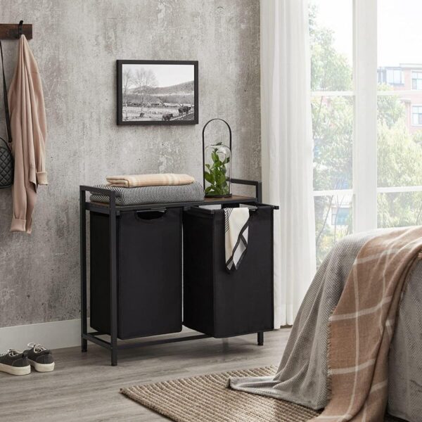 Dulap baie, Leobert, placa MDF, 2 rafturi, maro, 73x33x72 cm - imagine 4