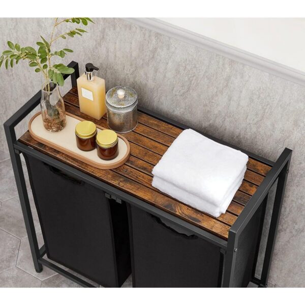 Dulap baie, Leobert, placa MDF, 2 rafturi, maro, 73x33x72 cm - imagine 8