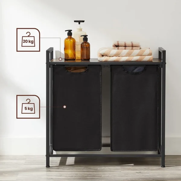 Dulap baie, Leobert, placa MDF, 2 rafturi, maro, 73x33x72 cm - imagine 9