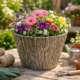 Ghiveci decorativ gradina model scoarta copac 38cm - imagine 3