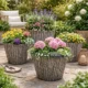 Ghiveci decorativ gradina model scoarta copac 38cm - imagine 5