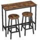 Masa pentru bucatarie/living/bar + 2 scaune, Artool, pal si otel, maro rustic, 100x40x90 cm