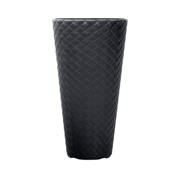Ghiveci decorativ de flori, Prosperplast, Matuba Slim, rotund, inalt, 55 cm, antracit - imagine 1