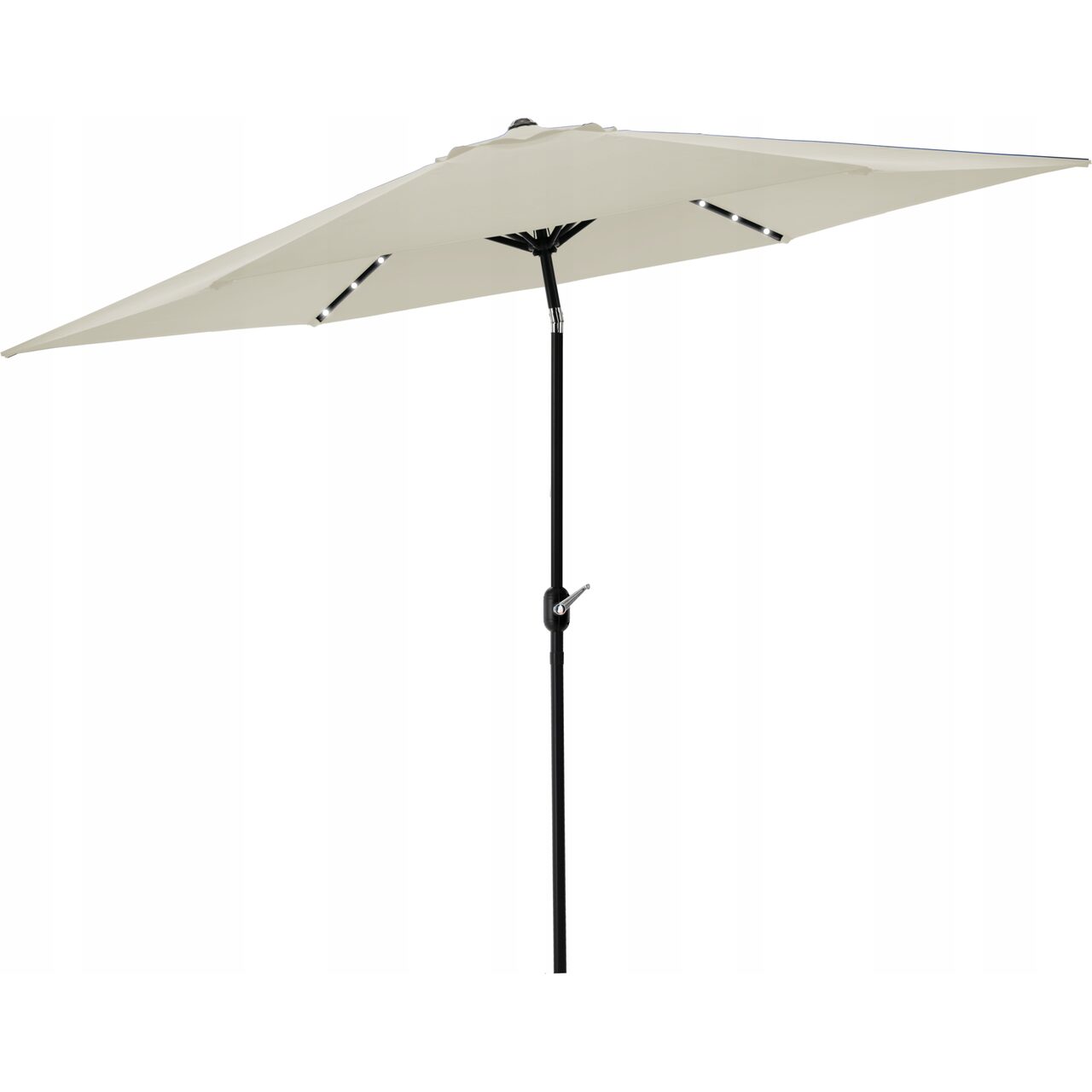 239845931_big.jpg Umbrela gradina/terasa cu inclinatie, LED, manivela, Chomik, bej, 300 cm - imagine 1