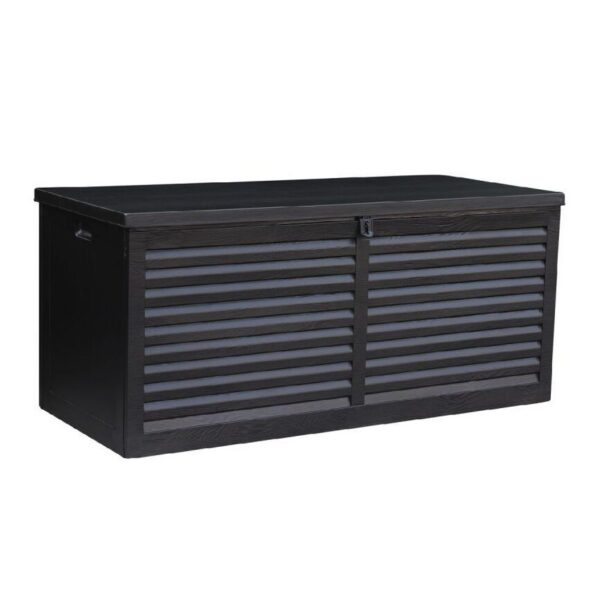 239845938_big.jpg Lada depozitare de gradina, capac cu telescop, negru, 490 L, 146.4x61x64.4 cm - imagine 1