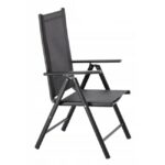 Scaun pentru gradina, pliabil, aluminiu, gri, 65x55x104, Chomik