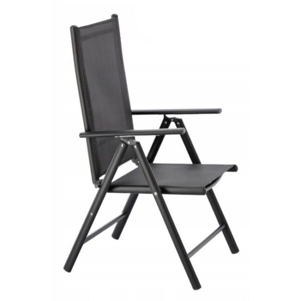 Scaun pentru gradina, pliabil, aluminiu, gri, 65x55x104, Chomik - imagine 1