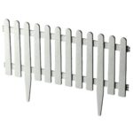 Gard de gradina decorativ, din plastic, alb, set 4 buc, Chomik
