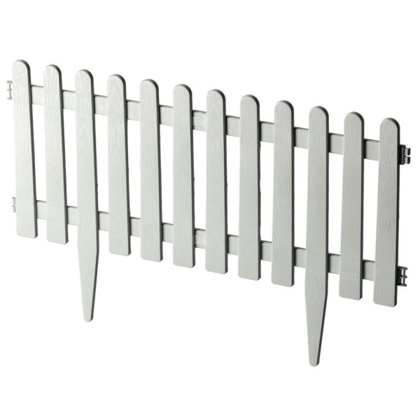Gard de gradina decorativ, din plastic, alb, set 4 buc, Chomik - imagine 1