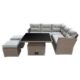 Set mobilier gradina/terasa, poliratan, maro si crem, 1 masa, 2 tabureti, 1 canapea colt, Chomik, Cassy
