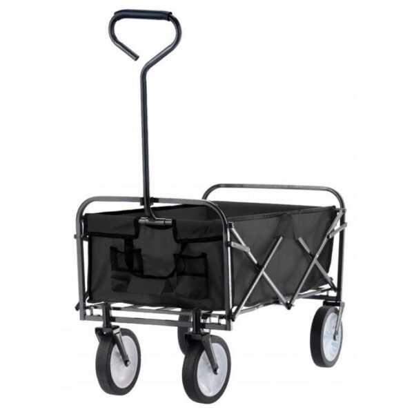 Carucior de gradina, pliabil, Chomik, negru, max 70 kg, 116x54x90 cm - imagine 1