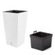 Ghiveci decorativ de flori, Prosperplast, Rato, imitatie ratan, patrat, alb, 22.5x22.5x42.1 cm - imagine 4