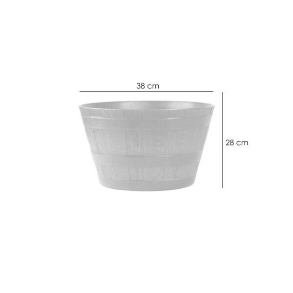 Ghiveci decorativ de flori, rotund, model lemn, teak, 38x28 cm - imagine 3
