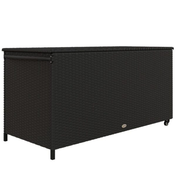 Lada depozitare de gradina, ratan sintetic, negru, max 30 kg, 121x57x67 cm - imagine 1
