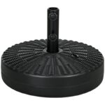 Suport pentru umbrela 38-48 mm, rotund, HDPE si otel, imitatie ratan, negru, 51x36 cm