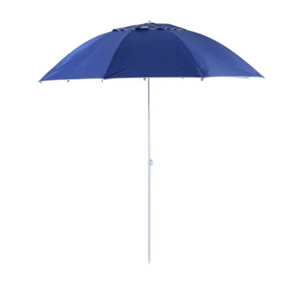Umbrela plaja/gradina, 2 in 1, albastru si alb, 210 cm - imagine 1