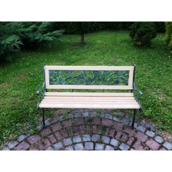 Banca de gradina, metal, lemn, plastic, 122x56x74 cm, Diana - imagine 3