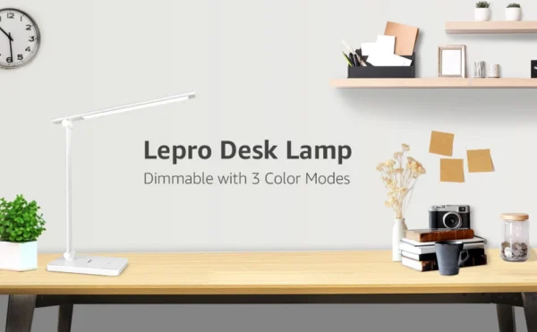 Lampa de birou LED Lepro PR310001 control Touch, 3 moduri, 9W, 800 Lumeni, Alb - imagine 8