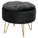 Taburet, rotund, cu spatiu depozitare, catifea, negru, max 80 kg, 38x33 cm, Caro, Akord