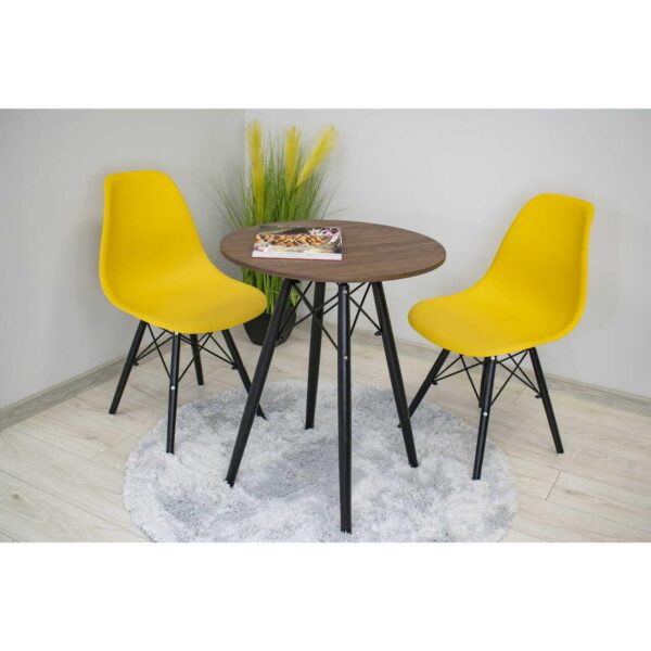 Masa stil scandinav, Artool, rotund, MDF si lemn, maro rustic, 60x73 cm - imagine 4