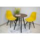 Masa stil scandinav, Artool, rotund, MDF si lemn, maro rustic, 60x73 cm - imagine 4