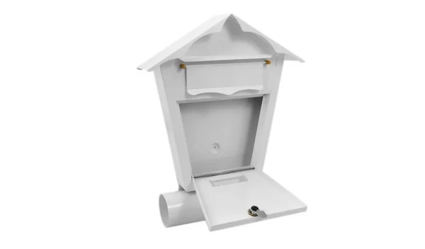 Cutie postala, cu loc pentru ziar, alb, format B6, 29.5x7.5x37.5 cm, Damech - imagine 5