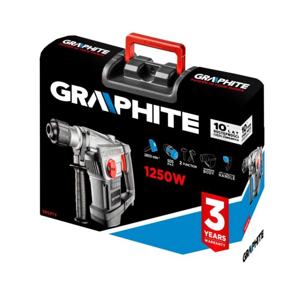Rotopercutor, SDS Max, 1250 W, 10 J, Graphite - imagine 2
