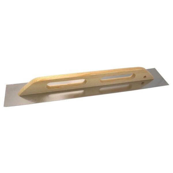 Gletiera inox, maner din lemn lung, 13x68 cm - imagine 2