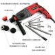 Rotopercutor, SDS Plus, 820 W, 2 mandrine interschimbabile, 3 J, Worcraft - imagine 2